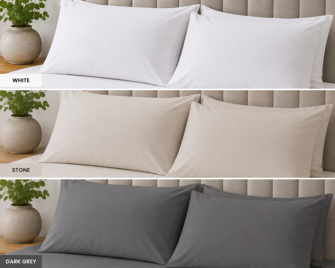 Serenity T144 polycotton pillowcases